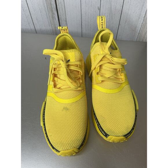 Authentic Women’s Adidas NMD R1 W HP9733 Bright Yellow & Black Size 7.5 - Picture 2 of 7